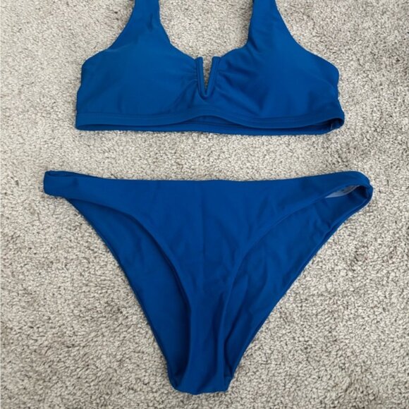 SHEIN Swim V Wired Blue Bikini Set - Picture 3 of 5